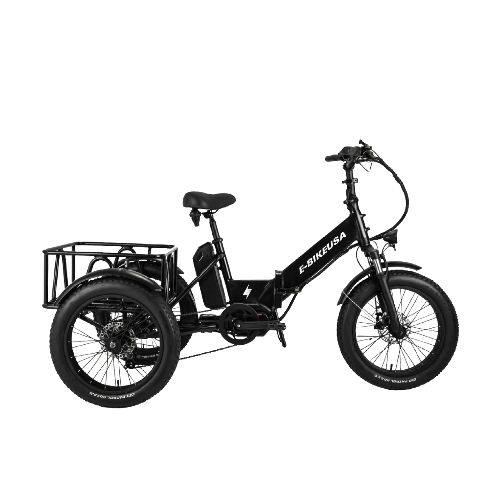 E-Bike USA Tri Star 1 - 3-Wheeled Folding Cargo Commuter Step-Through Trike E-Bike